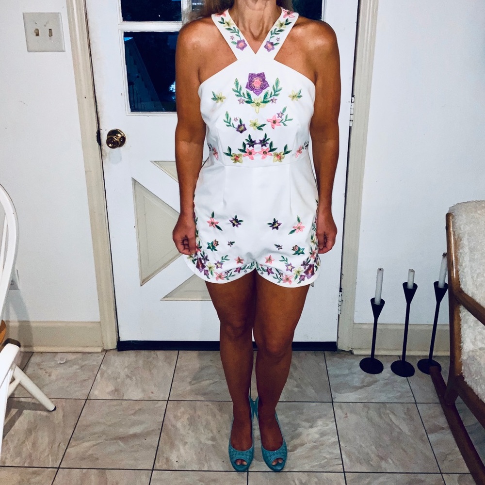 Anthropology Foxidox white floral romper - Picture 2 of 9
